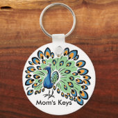 Colorful Cartoon Peacock Sleutelhanger (Voorkant)