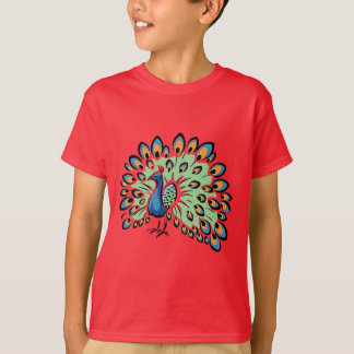 Colorful Cartoon Peacock T-shirt