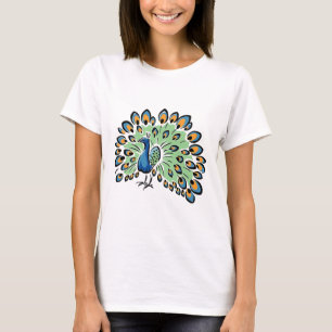 Colorful Cartoon Peacock T-shirt