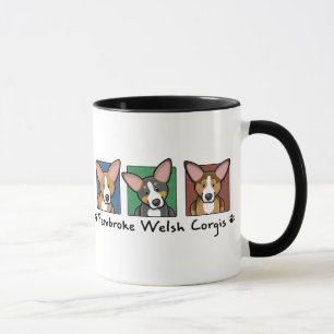 Colorful Cartoon Pembroke Welsh Corgis Mok