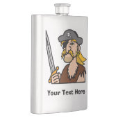 Colorful Cartoon Pirate met Jouw tekst Heupfles (Rechts)