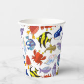 Colorful Cartoon Sealife Party Papieren Bekers (Voorkant)