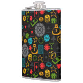 Colorful Casino Icons Flask Heupfles (Links)