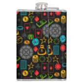 Colorful Casino Icons Flask Heupfles (Achterkant)
