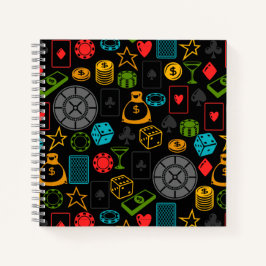 Colorful Casino Icons Notitieboek