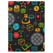 Colorful Casino Icons Notitieboek Klembord (Achterkant)
