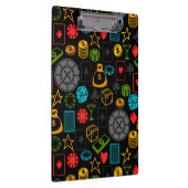 Colorful Casino Icons Notitieboek Klembord (Rechts)