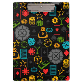 Colorful Casino Icons Notitieboek Klembord