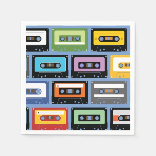 Colorful Cassettebandje Patroon Servet (Voorkant)
