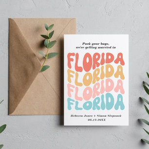 Colorful Casual Florida Wedding Save the Date Aankondigingskaart
