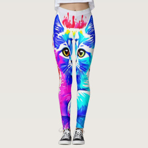 Colorful Cat Art Leggings