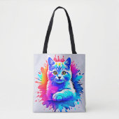 Colorful Cat Art Tote Bag (Voorkant)