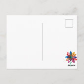 Colorful Cat, Flowers and Butterfly  Briefkaart (Achterkant)