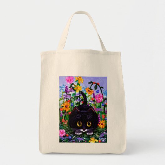 Colorful Cat Flowers Tote Bag (Voorkant)
