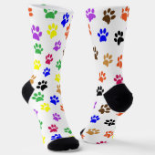 Colorful Cat Pawprints Sokken (Gebogen)