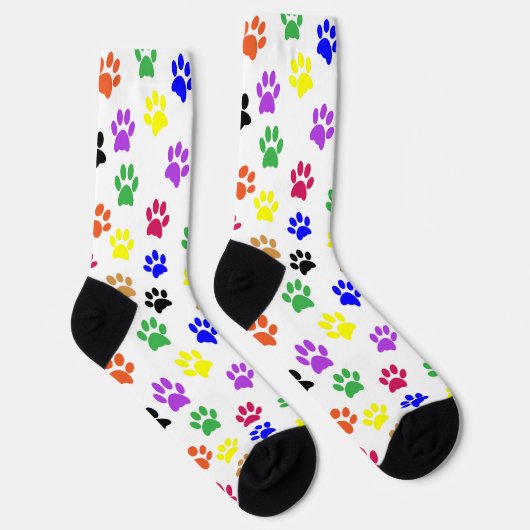 Colorful Cat Pawprints Sokken (Rechts)