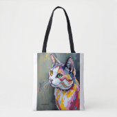 Colorful Cat Portrait Tote Bag (Voorkant)