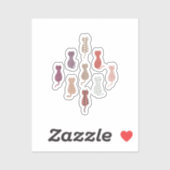 Colorful Cat Silhouettes Sticker (Vel)