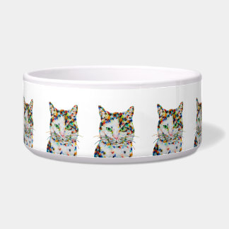 Colorful Cat White Art Bowl Voerbakje