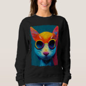 Colorful Cat With Glasses Trui (Voorkant)