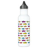 Colorful Catboat Pattern Whitewater Waterfles (Links)