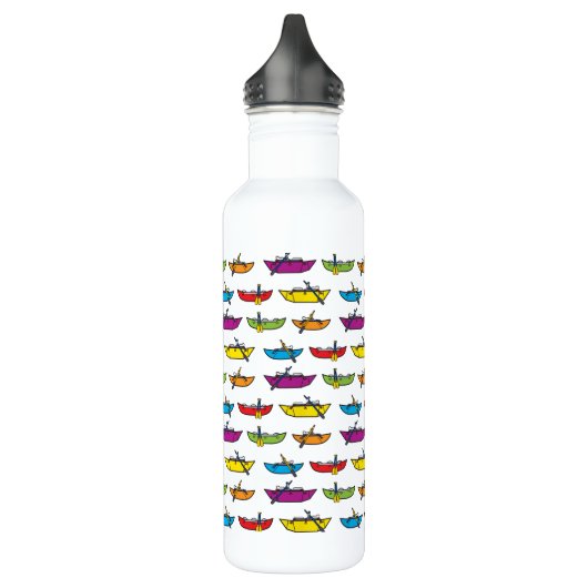 Colorful Catboat Pattern Whitewater Waterfles (Links)