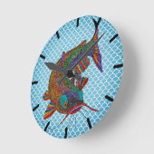 Colorful Catfish Clock Ronde Klok (Hoek)