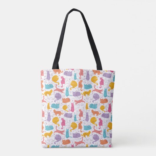 Colorful Cats Cute Canvas tas (Achterkant)