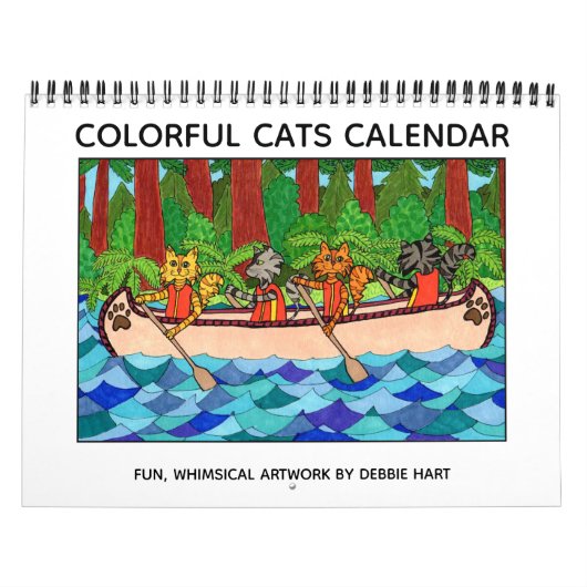Colorful Cats Fun Cute Whimsical 2022 Kat Art Kalender (Hoes)