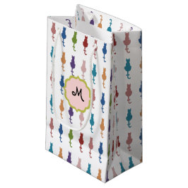 Colorful Cats Monogram Gift Bag Klein Cadeauzakje