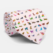 Colorful Cats Patroon Stropdas (Opgerold)
