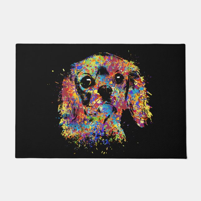 Colorful Cavalier King Charles Spaniel Deurmat (Voorkant)