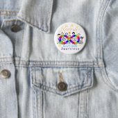 Colorful Celebrate Autism Awareness Button Pin (In situ)