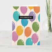 Colorful Celebrate Birthday-ballonnen Kaart (Voorkant)