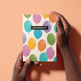 Colorful Celebrate Birthday-ballonnen Kaart