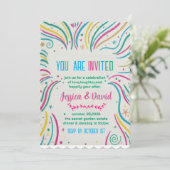 Colorful Celebration Party Invitation Kaart (Staand voorkant)
