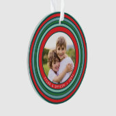 Colorful Celebration Photo Holiday Ornament | Rood (voorkant)