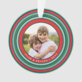 Colorful Celebration Photo Holiday Ornament | Rood (voorkant)