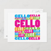 Colorful Cello Briefkaart (Voorkant / Achterkant)