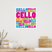Colorful Cello Poster (Keuken)