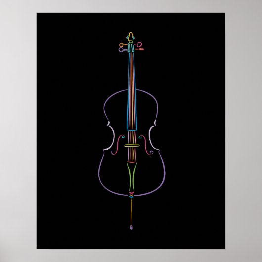 Colorful Cello Poster (Voorkant)