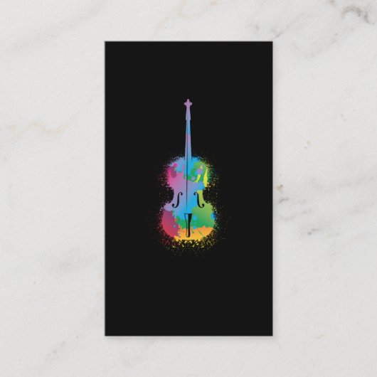 Colorful Cello Retro Music Lover Cellist Visitekaartje (Voorkant)