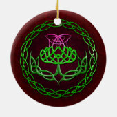 Colorful Celtic Knot Thistle Keramisch Ornament (Achterkant)