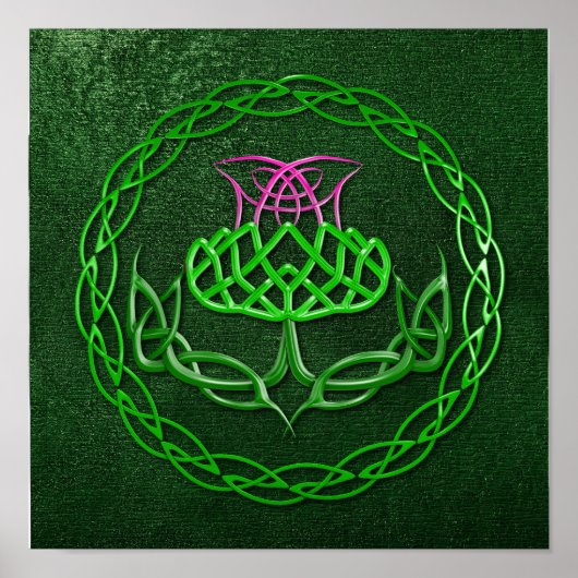 Colorful Celtic Knot Thistle Poster (Voorkant)