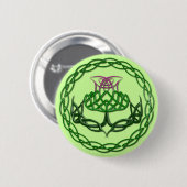 Colorful Celtic Knot Thistle Ronde Button 5,7 Cm (Voorkant /achterkant)