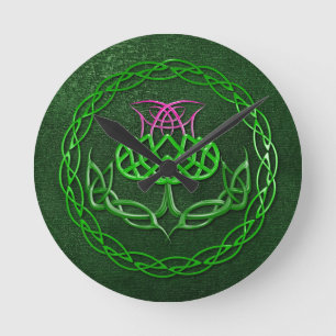 Colorful Celtic Knot Thistle Ronde Klok