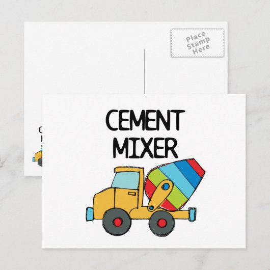 Colorful Cement Mixer Briefkaart (Voorkant / Achterkant)
