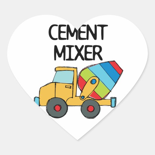 Colorful Cement Mixer Hart Sticker (Voorkant)