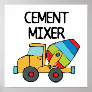 Colorful Cement Mixer Poster