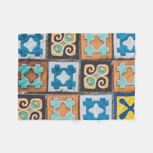 Colorful Ceramic Tiles Pattern-ontwerp Fleece Deken (Voorkant (Horizontaal))